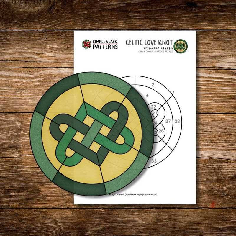 Celtic Love Knot stained glass pattern preview