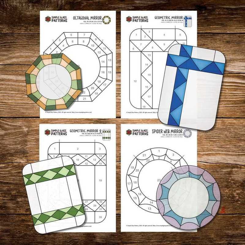 Geometric Mirror Bundle stained glass pattern preview