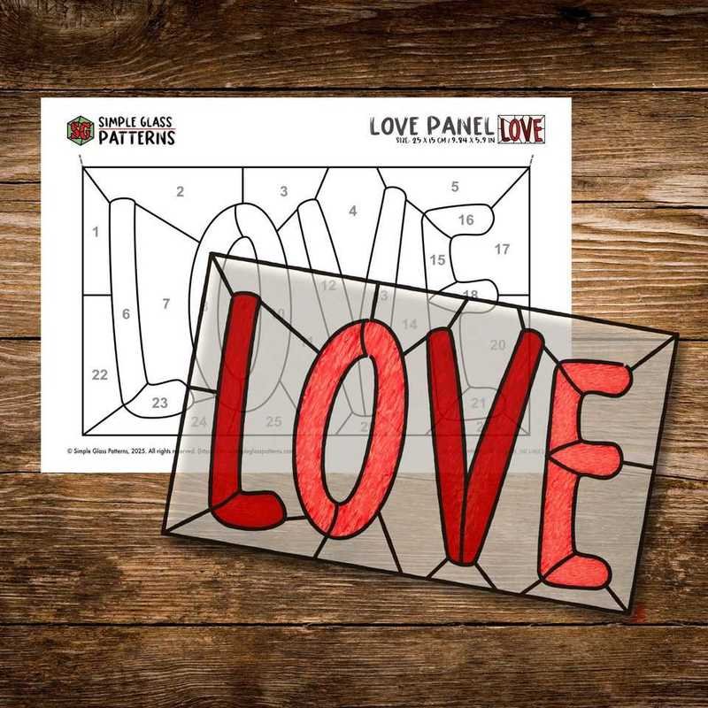 Love Panel stained glass pattern preview